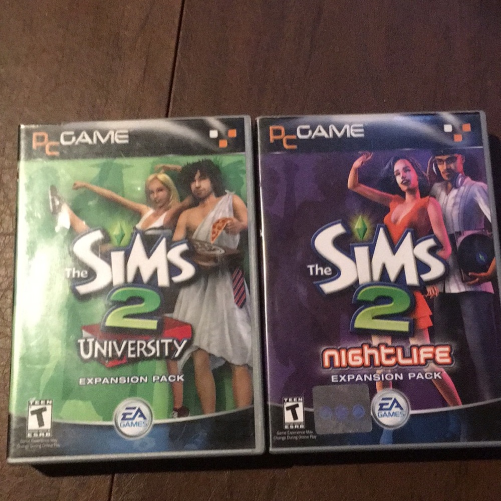 Two PC Games. The Sims 2 Nightlife and University